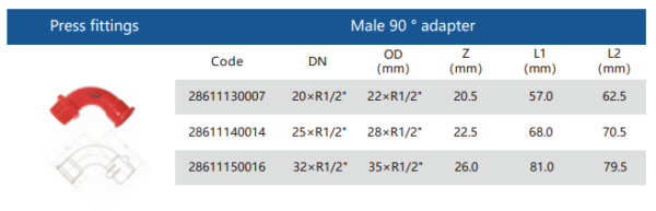 Male 90 ° Adapter